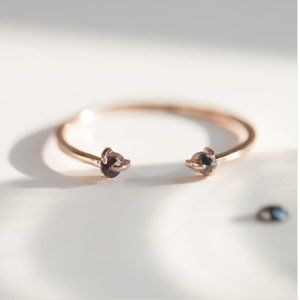 Catbird Her Diamond Eyes Ring, Black & Rose Gold